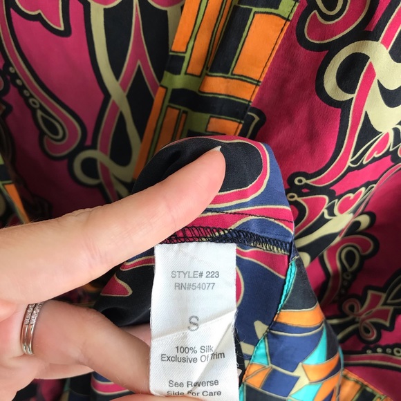 CAbi Chelsea Erte #223 100% Silk Tunic Top S - Picture 6 of 6